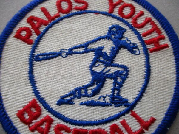 70s PALOS YOUTH BASEBALL ベースボール ワッペン/vintage少年MLBビンテージUSA刺繍BASE BALLメジャーリーグPatch野球パッチ V193_画像4