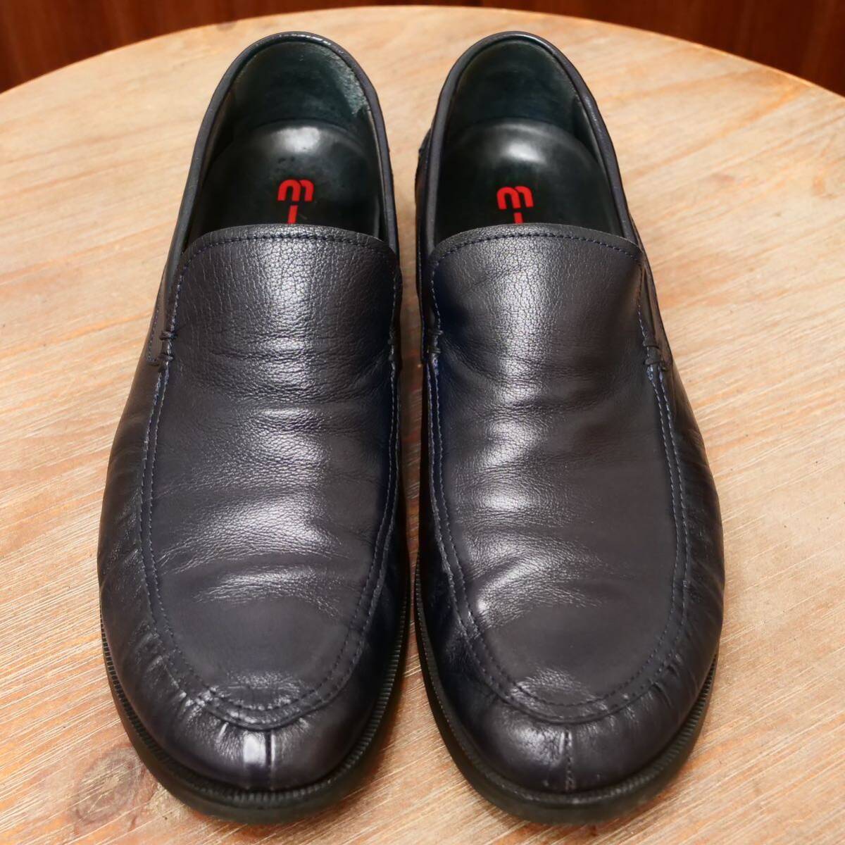 良品◎【MIU MIU】ミュウミュウ ヴァンプローファー ネイビー US8.5 ビジネスカジュアル メンズシューズ 革靴の画像9