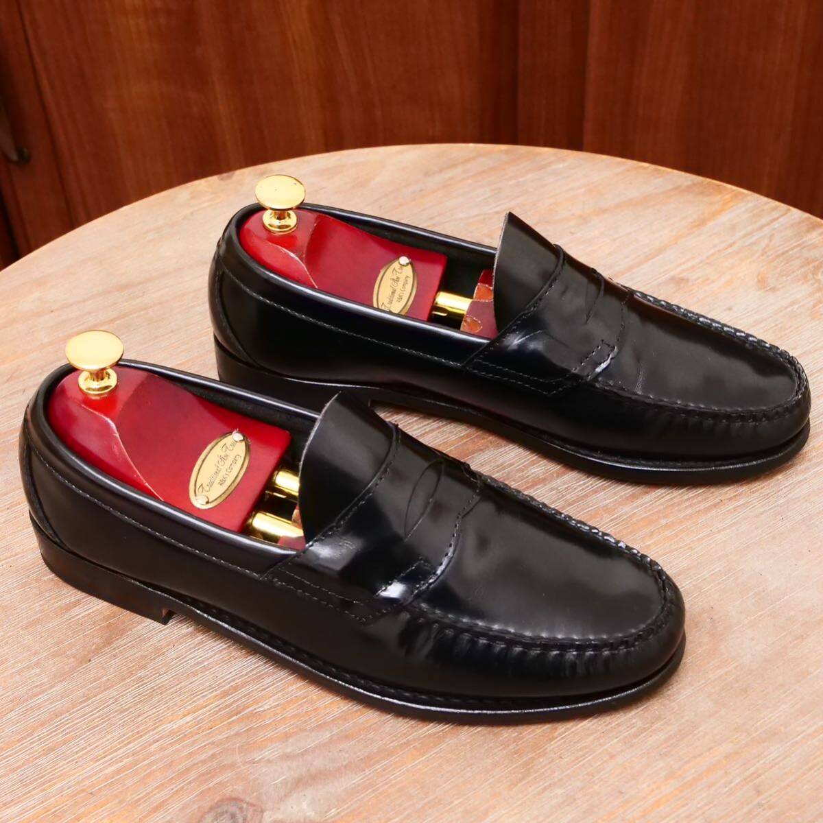 極美品◎【Earthbound footwear】コインローファー US8D 26.0cm ガラスレザー ビジネスカジュアル メンズ 革靴の画像4
