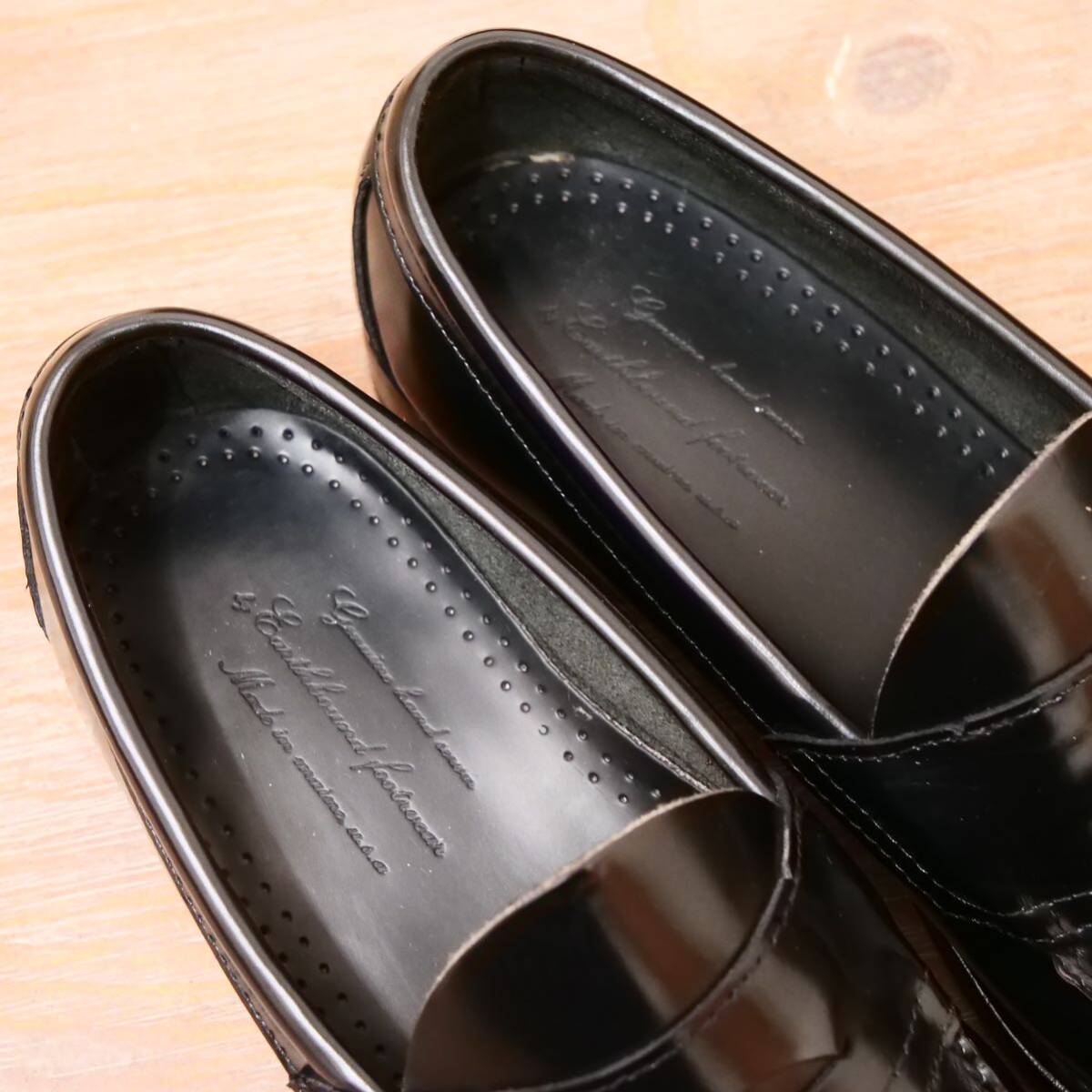 極美品◎【Earthbound footwear】コインローファー US8D 26.0cm ガラスレザー ビジネスカジュアル メンズ 革靴の画像7