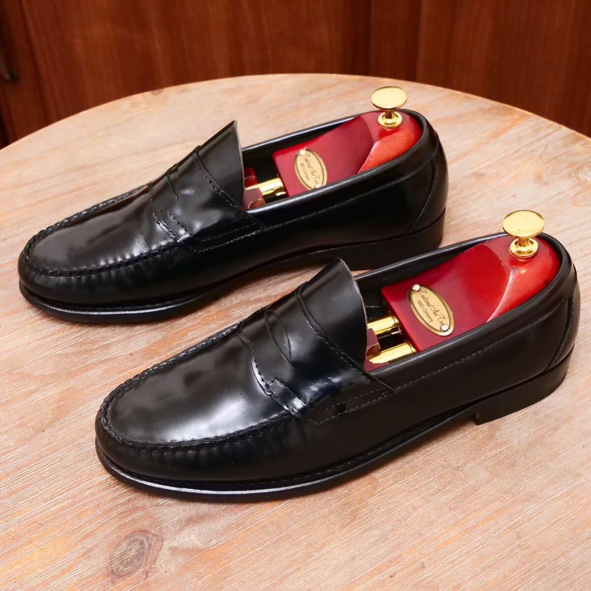 極美品◎【Earthbound footwear】コインローファー US8D 26.0cm ガラスレザー ビジネスカジュアル メンズ 革靴の画像3