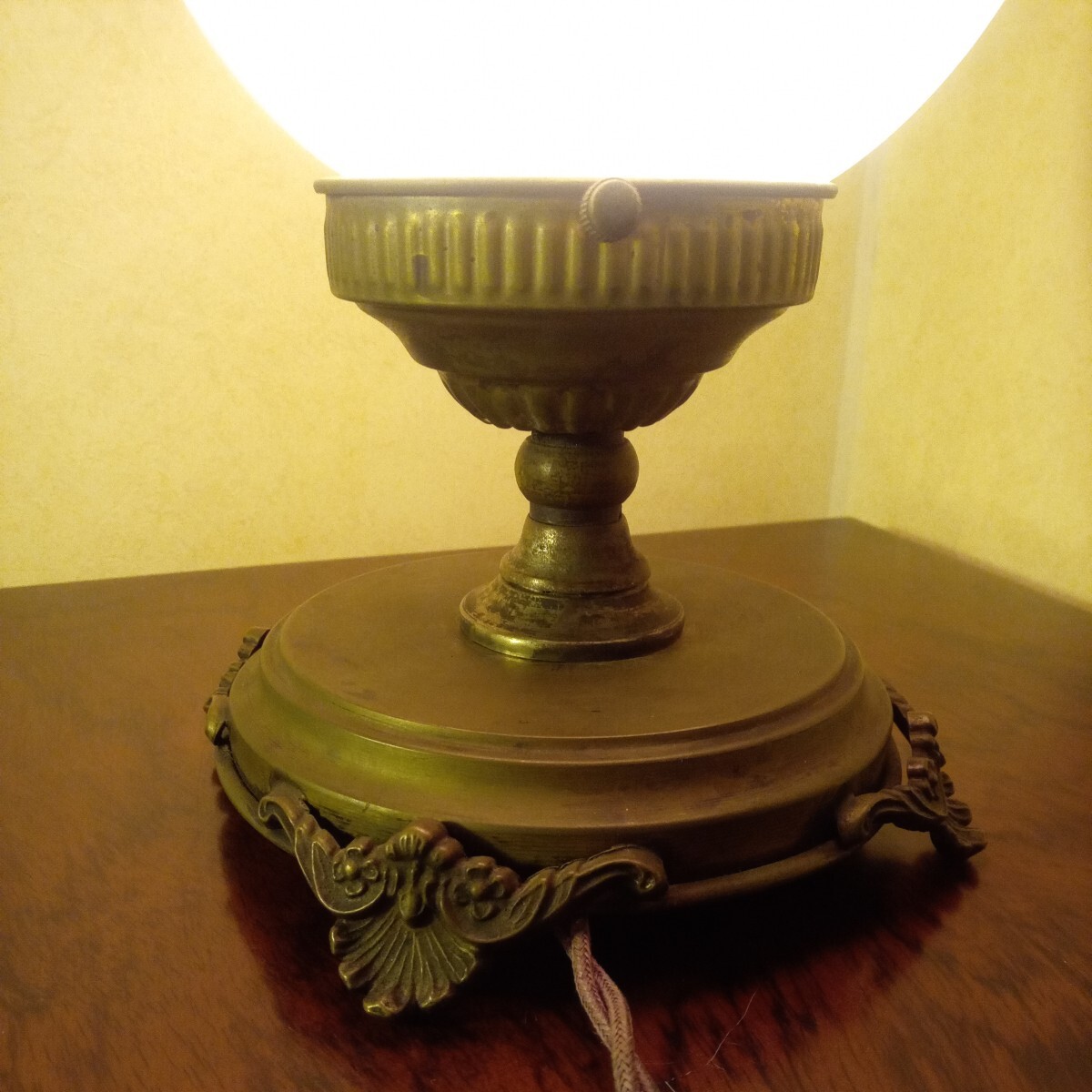 大正ロマン テーブル電気スタンド バースタンド 真鍮金具日本製 小さな照明器具の画像2