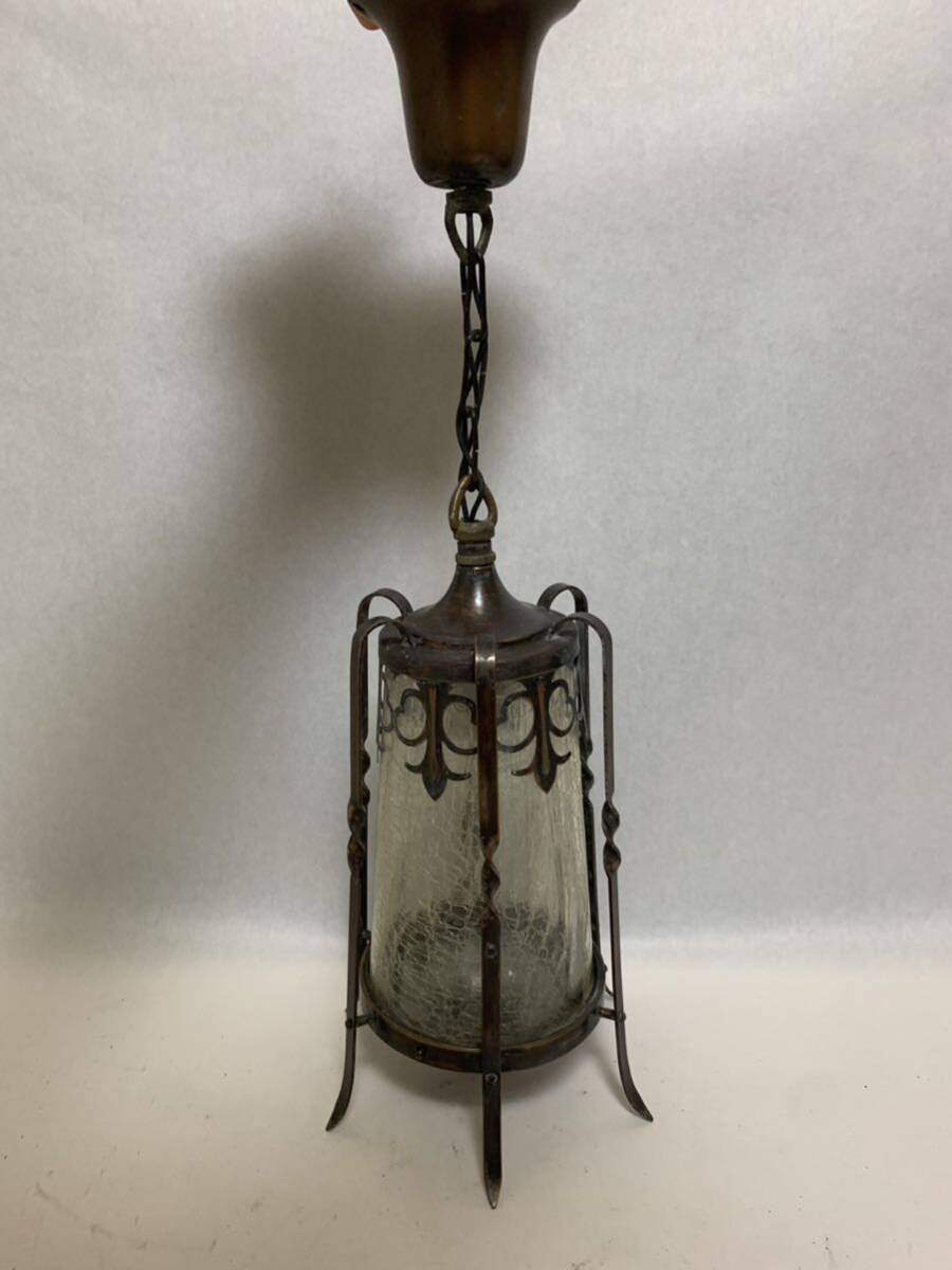  Taisho romance hanging lighting interior Vintage brass made metal fittings made in Japan total length 52cm