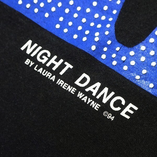 超希少! 90s USA製 LAURA IRENE WAYNE NIGHT DANCE ヴィンテージ 94年 ポップアート プリント 半袖 Tシャツ ブラック 黒 S メンズ 当時物_画像4