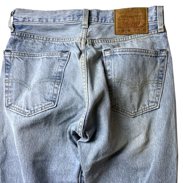 名作復刻! USA製 Levi's リーバイス 501 '93 BIG E ヴィンテージ ハイウエスト テーパード ジーンズ デニムパンツ 赤耳 W28 メンズ 古着_画像5