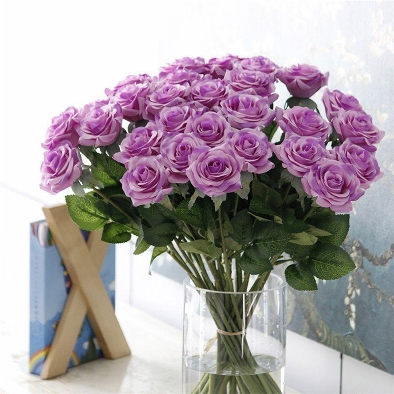 (即決) 大量25本 バラ 高級造花 アートフラワー シルクフラワー 花束 ローズ アレンジメント ブーケ プレゼント お祝い 結婚式_画像5