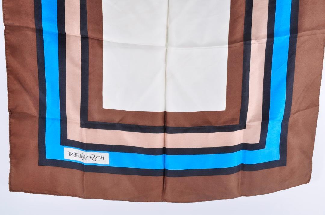 Yves Saint Laurent YSL イブサンローラン スカーフ シルク100％ 柄あり レディース 女性 上品なデザイン 5433_画像6