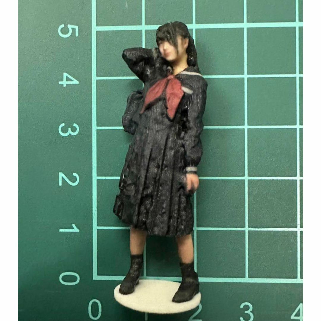 1/35 JKポニーテール　女子高生　フィギュア　ミニカーに　1/64より大　リアルフィギュア　完成品