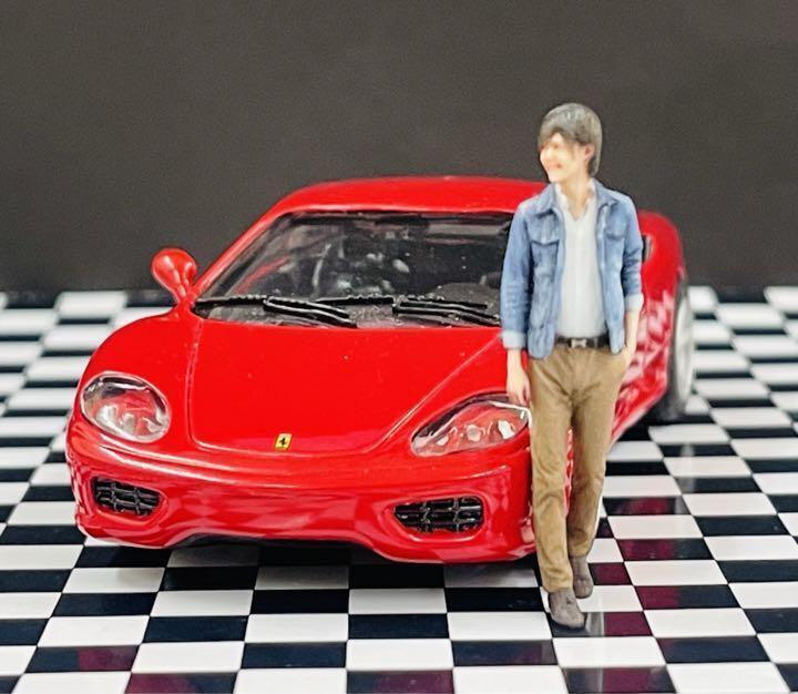 87-1★1/43★フィギュア★男性★ミニカーに★ジオラマに　1/64より大　リアルフィギュア　完成品_画像3