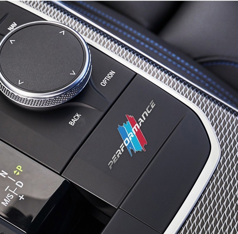  new arrivals! limitation! newest NEW BMW Performance aluminium sticker 2 pieces set dash board console C type 