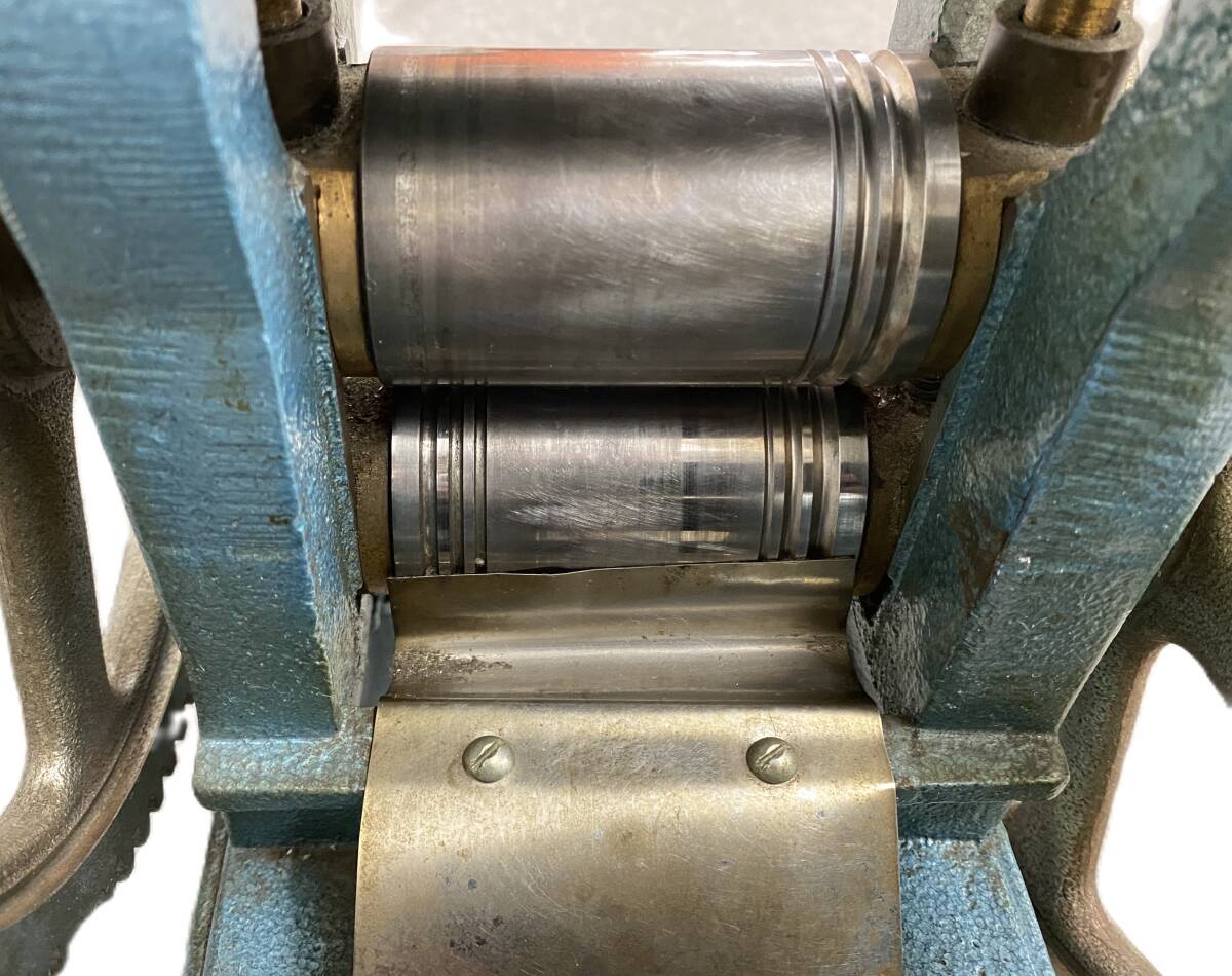 TM/ HARP harp manually operated engraving roller roller width : approximately 80mm angle groove 3 point * half jpy groove 3 point equipped metal pressure . machine metalworking . ornament 0508-1