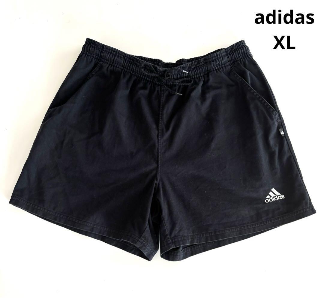 adidas アディダス 古着 短パン 半ズボン 刺繍ロゴ ワンポイント XL