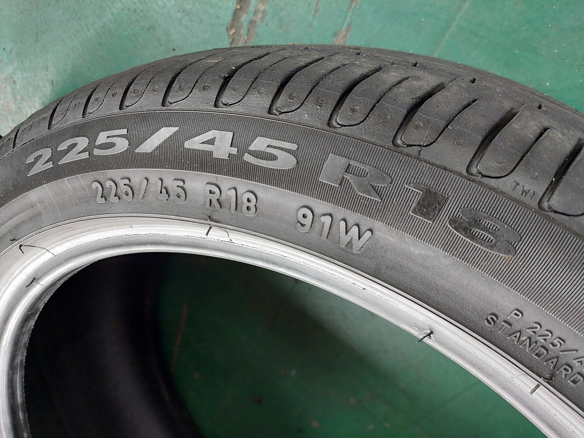 中古 2本 ピレリ Cinturato P7 225/45R18 ランフラット 2021年製の画像6