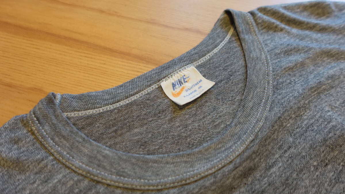 ①70s USA製グレー系 ビンテージ 70年代 オレンジタグ アメリカ製 ナイキ ロゴ 半袖 Tシャツ の画像3