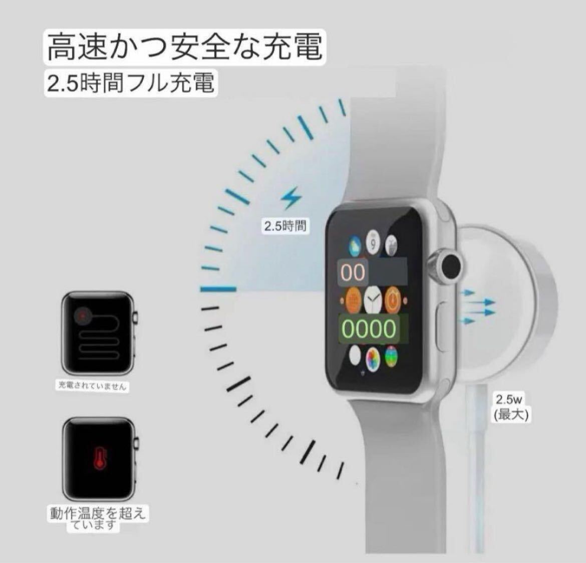 Apple Watch 充電器 アップルウォッチ 充電器 商品ページ Apple Watch 充電器 アップルウォッチ 充電器Watch Apple 充電器の画像2