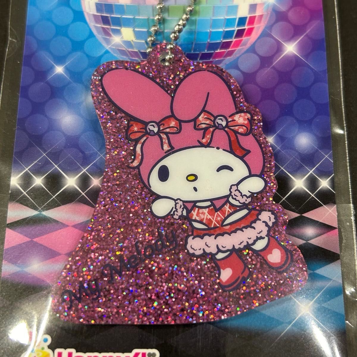 サンリオキャラクターズディスコ ラメアクリルチャーム賞 マイメロディ HappyくじSanrio characters DISCO