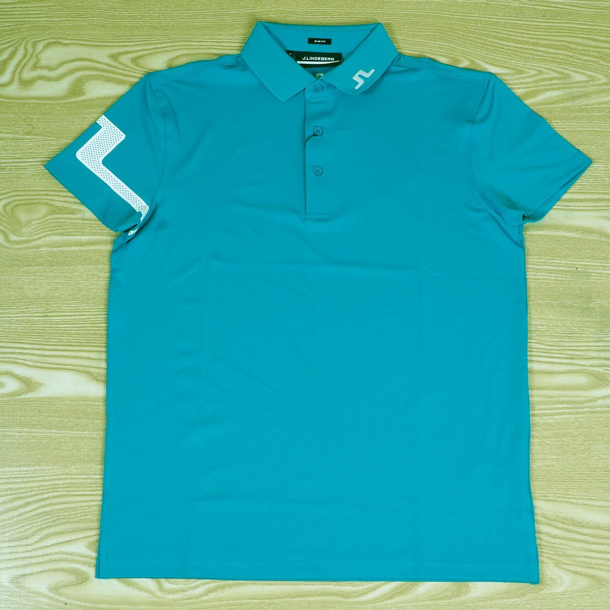人気J.LINDEBERG J. リンドバーグ ゴルフ メンズ 半袖 ポロシャツ●グリーン XL_画像1