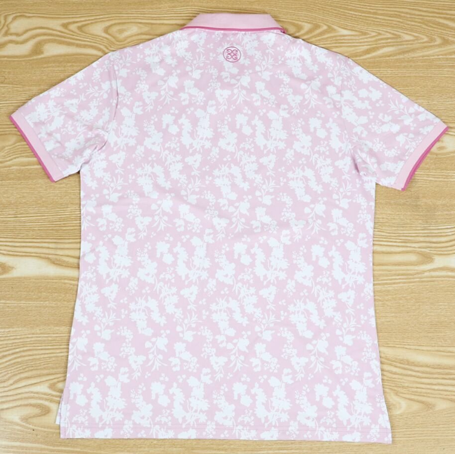 速乾メンズ 半袖 ポロシャツ G/FOREメンズ ゴルフウェア ポロシャツ ●2360ピンク L_画像2