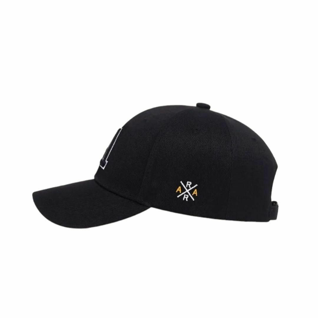 【新品未使用 送料無料】A刺繍 キャップ 野球帽 メンズ レディース 男女兼用　ブラック 帽子