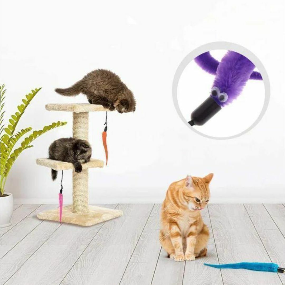  new goods unused free shipping cat ..../ for exchange mo-la-10 pcs set bell attaching cat toy wool insect pet 