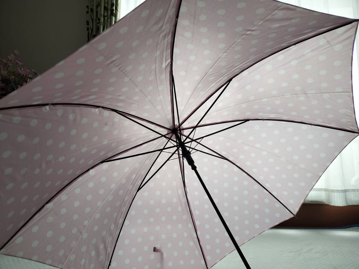 ピンク色・水玉模様の傘（中古美品）_画像3