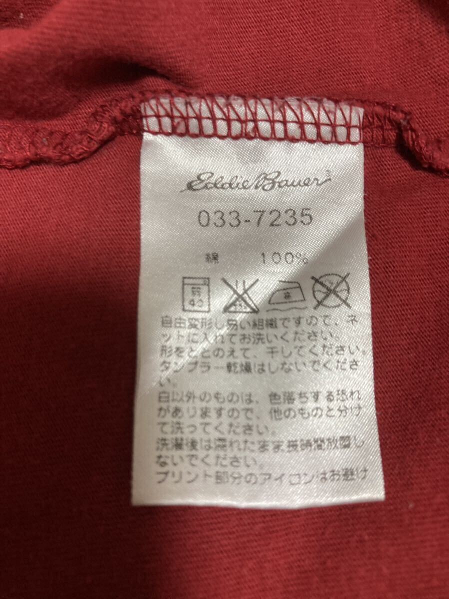 Eddie Bauer エディー バウアー 半袖Tシャツ (Ｍ)綿100% レッド_画像8