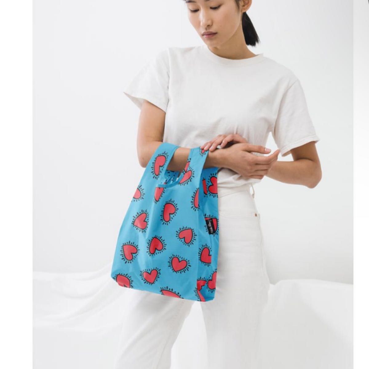 新品未使用　BAGGU×KEITH HARING BABY hearts 2024年春夏　新作　新柄　エコバッグ②