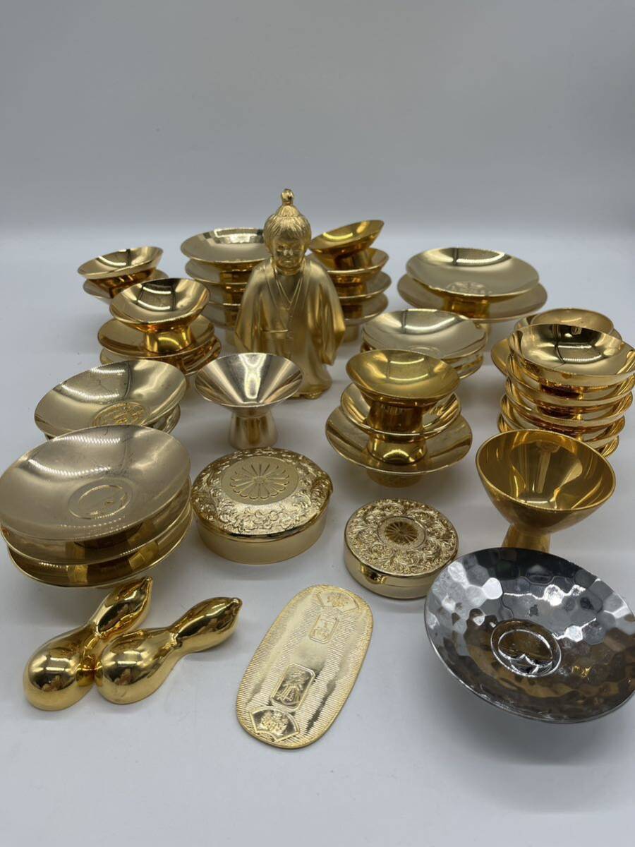 [1 иен ~] металлизированный золотой кубок примерно 3kg и больше 24KGP 24 золотой серебряный металлизированный Gold металлизированный Gold цвет золотой чашечка для сакэ украшение сувенир .. товар продажа комплектом ⑥