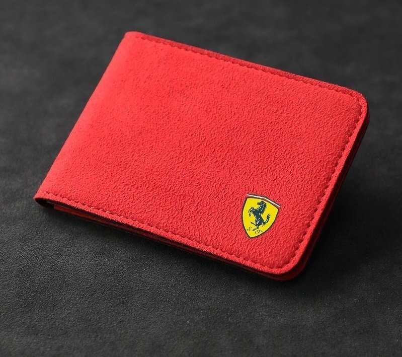 フェラーリ Ferrari 免許証ケース カードケース カードホルダー 名刺ファイル カード入れ クレジットカードケース 小銭入れ ☆レッド_画像1