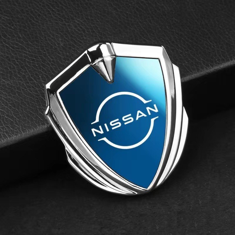  Nissan NISSAN стикер машина Logo автомобильный эмблема зеркальный 3D цельный металлический переводная картинка водонепроницаемый двусторонний лента имеется 1 листов ввод * серебряный / голубой 