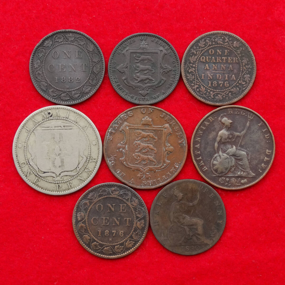 ◎1841年～ ヴィクトリア女王 ヤングヘッド イギリス領・世界あちこちの銅貨おまとめ_画像2