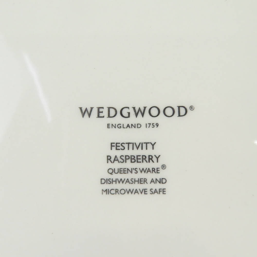 未使用 WEDGWOOD ウェッジウッド フェスティビティラズベリー 大皿 2枚 ペア 27cmプレート ディナー ラウンド SU5872C_画像5