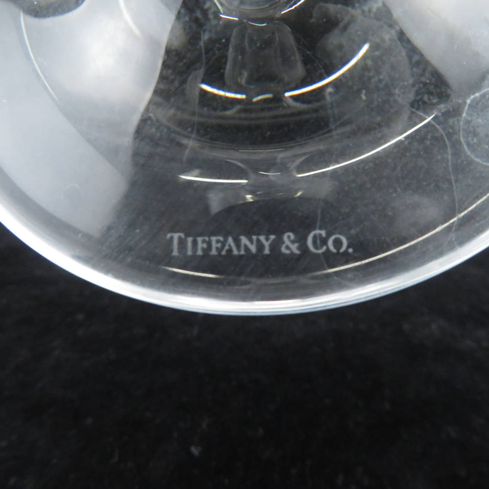 美品 TIFFANY＆Co. ティファニー フローレット シャンパングラス 2客 ペア クリスタル フルート SU5987D_画像3