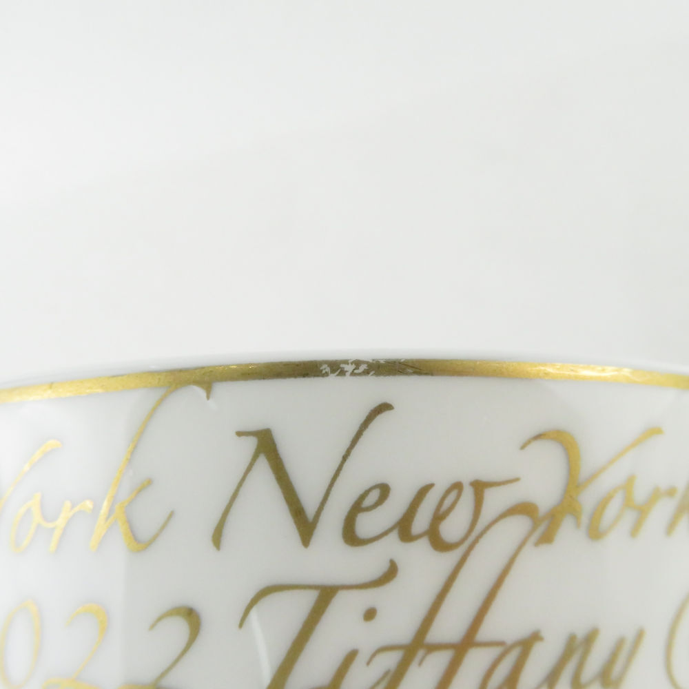 美品 TIFFANY＆Co. ティファニー ティファニーノーツ マグカップ 2点 ペア コップ 金彩 白 SU6025D_画像4