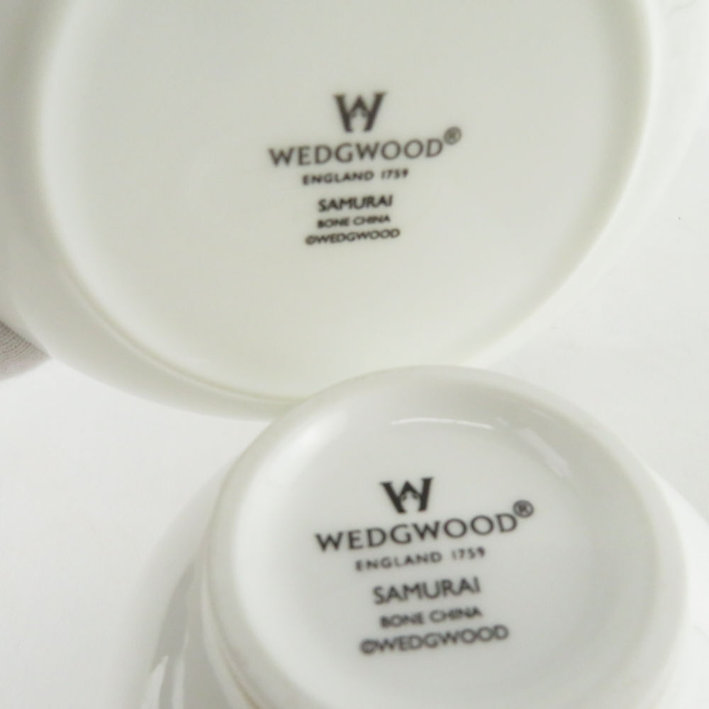 美品 WEDGWOOD ウェッジウッド SAMURAI サムライ ジャパニーズカップ&ソーサー 湯呑 受け皿 SY8758H_画像3