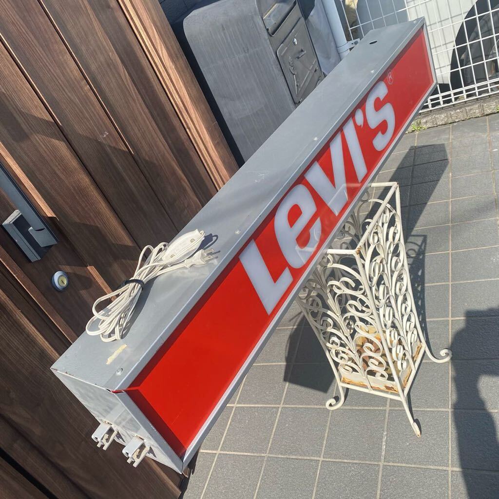  free shipping Levi\'s Levi's and n signboard store Levi's antique miscellaneous goods illumination signboard store furniture display interior 