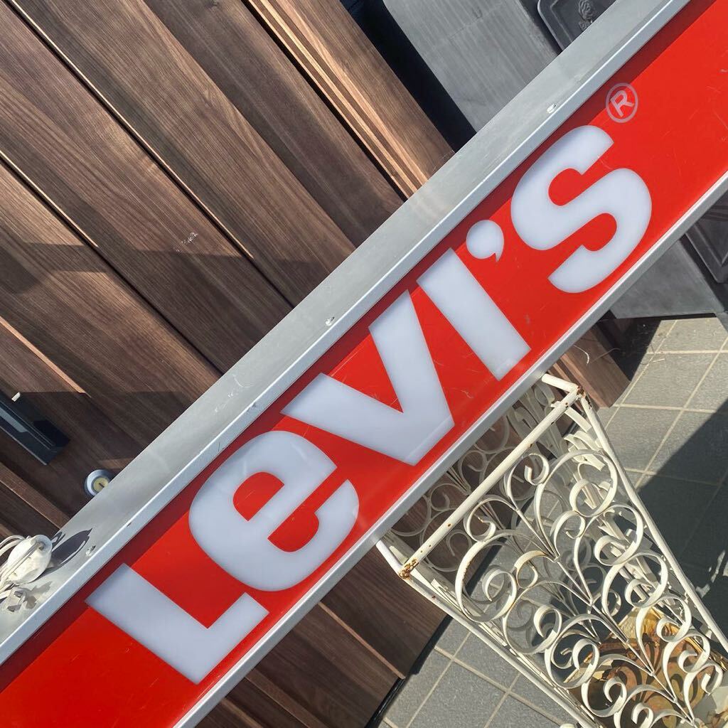  free shipping Levi\'s Levi's and n signboard store Levi's antique miscellaneous goods illumination signboard store furniture display interior 