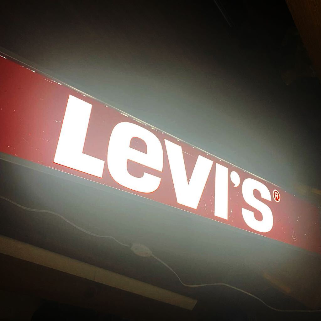  free shipping Levi\'s Levi's and n signboard store Levi's antique miscellaneous goods illumination signboard store furniture display interior 