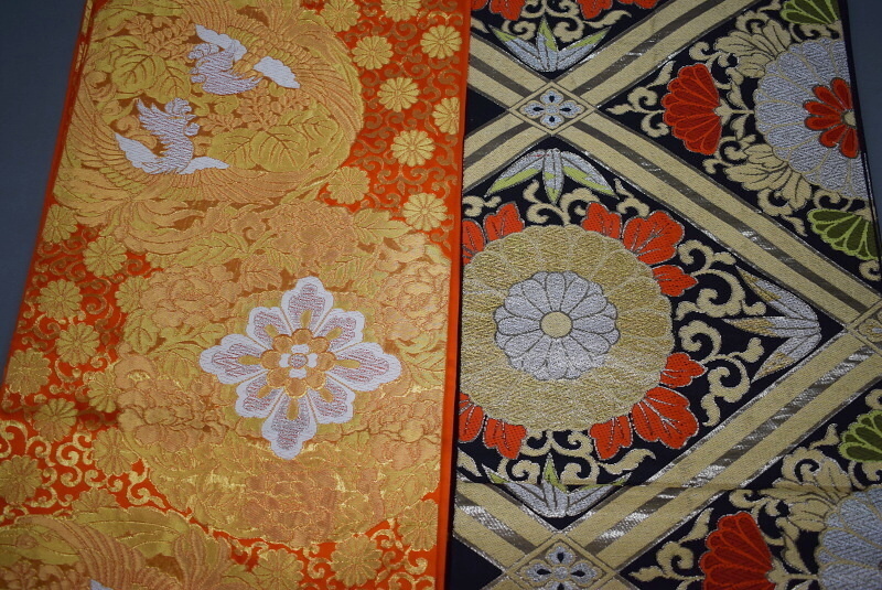 [..]19A б/у товар натуральный шелк кимоно с длинными рукавами для и т.п. двойной пояс obi 15 позиций комплект продажа комплектом * "надеты" переделка материал тоже 