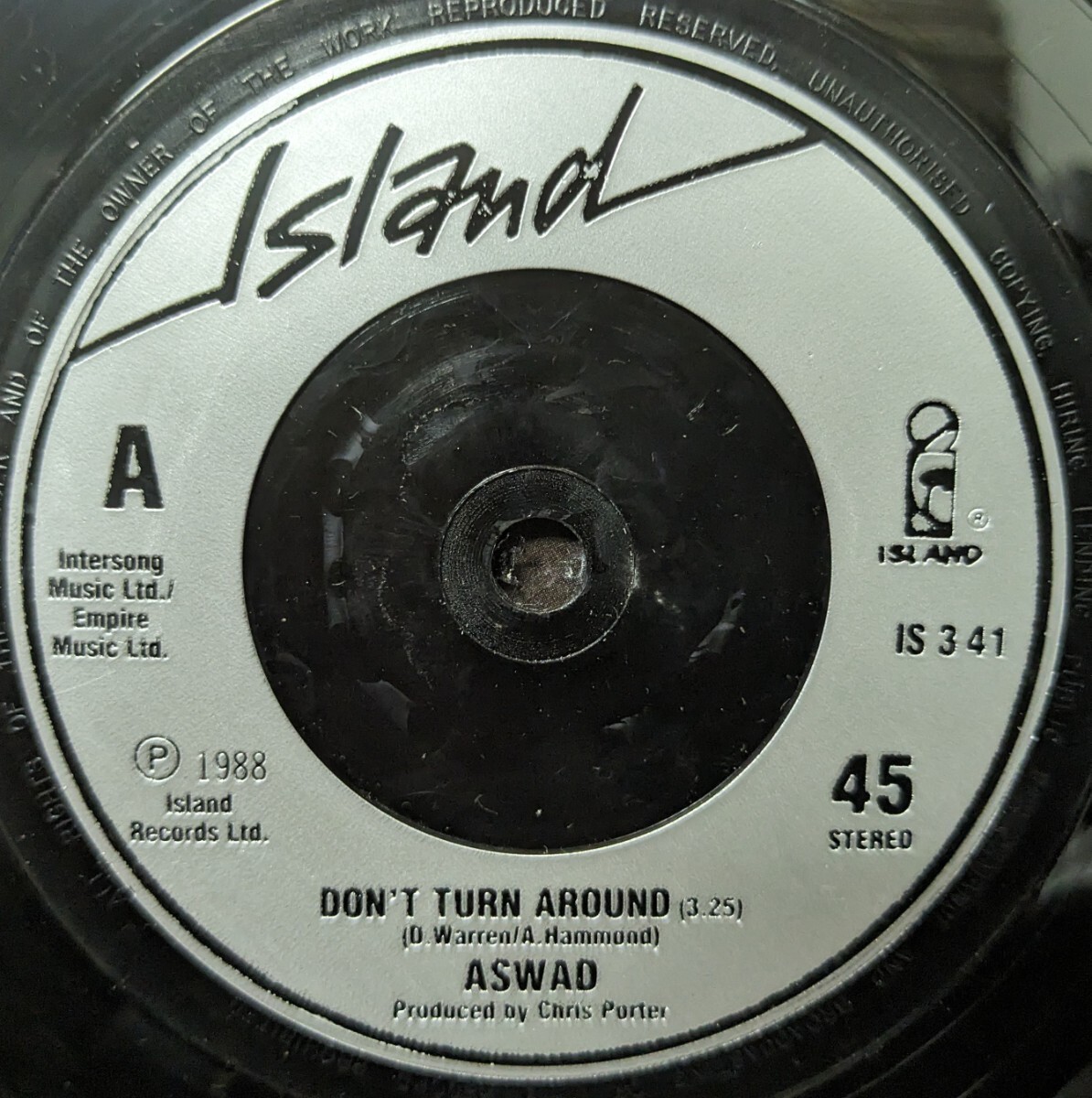 ☆ASWAD/DON'T TURN AROUND1988'UK ISLAND 7INCH_画像3