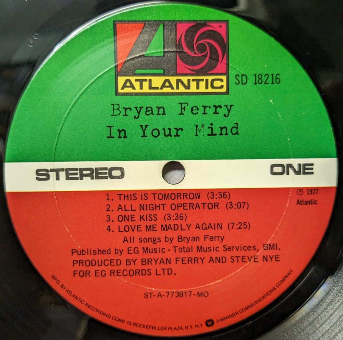 ☆BRYAN FERRY/IN YOUR MIND1977'USA ATLANTIC _画像4