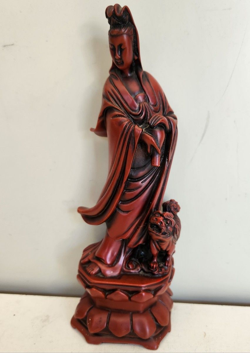 観音様　女性像　木彫仏像 置物 オブジェ 古美術