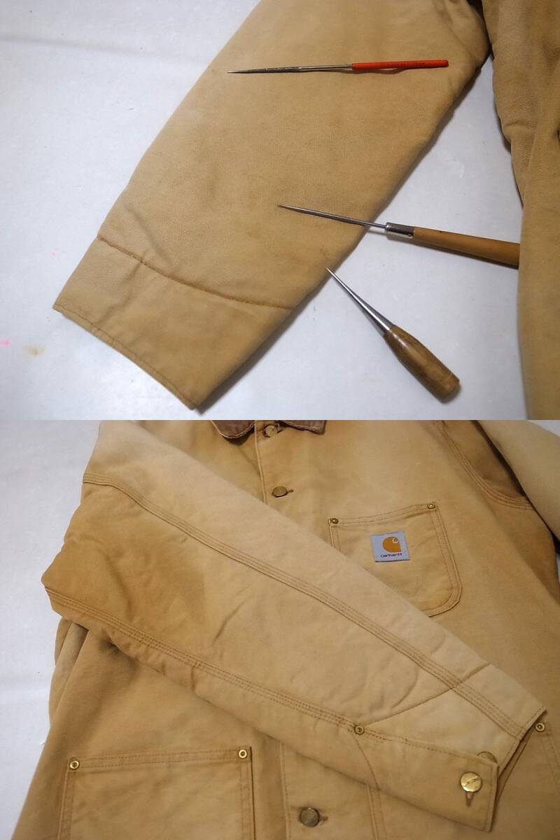 90s Carhartt カーハート チョアコート ダック カバーオール USA製/ビンテージ 40s50s60s70s80s アメリカ製 デトロイトジャケット Lee リー_画像8