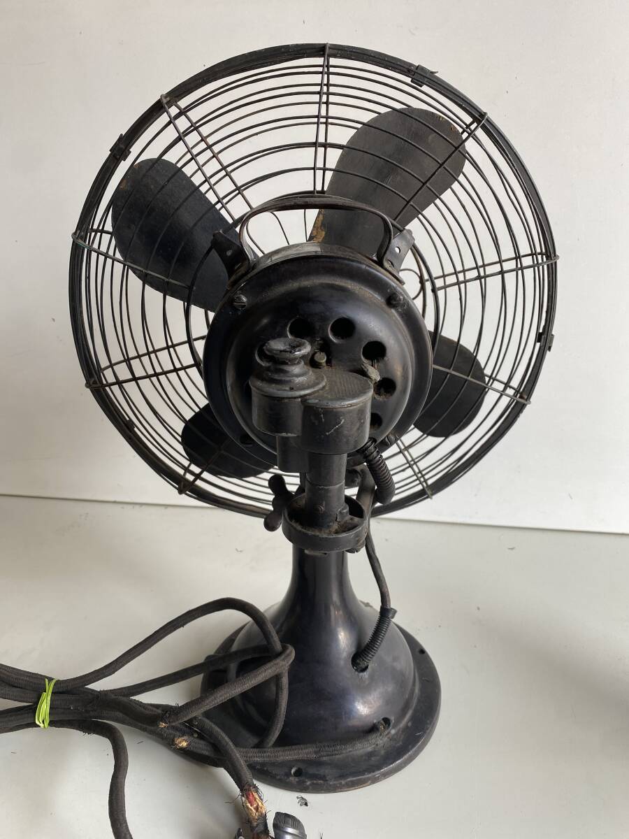 At751* Mitsubishi * electric fan no. 9-0145 number iron made black 4 sheets wings root retro consumer electronics antique that time thing 