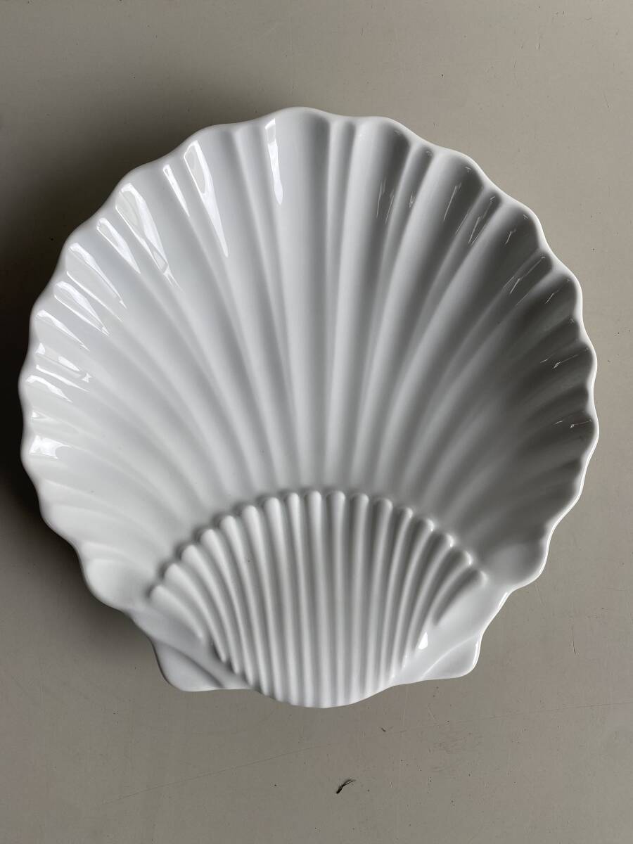 At757◆ROYAL WORCESTER ロイヤルウースター◆プレート 皿 シェル型 SHELL DISH 直径21cm ホワイト/白 西洋陶器の画像2