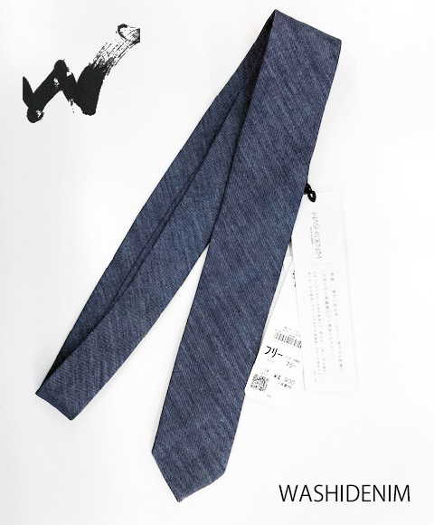 ★送料無料★新品タグ付き5390円を■WASHI 和紙 DENIM デニム BACK NUMBER ネクタイ neck tie カジュアル■在庫限り■_画像4