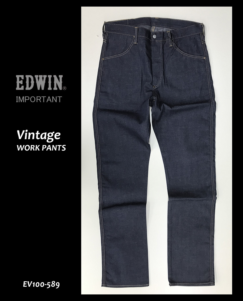 * очень редкий * новый товар 33000 иен .#EDWIN Edwin # Vintage Vintage WORK PANTS рабочие брюки Denim EV100-589/29# ограниченное количество #