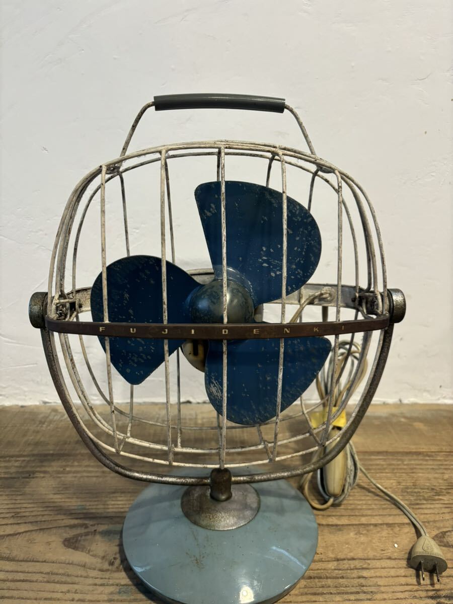 昭和レトロ アンティーク 扇風機 卓上扇風機 FUJIDENKI 羽径約20cmの画像1