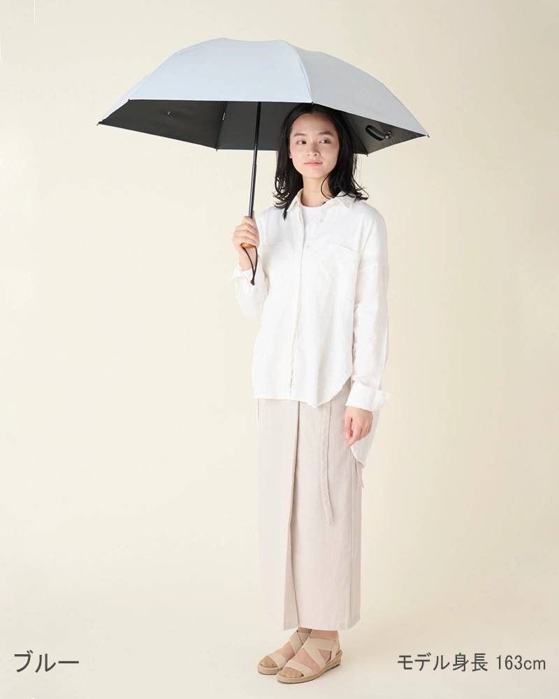 【新品未使用】サンバリア100 折りたたみ日傘 3段折 moku ブルー サンバリア100新品3段折mokuブルー未使用完全遮光日傘コンパクト