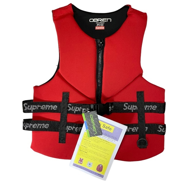 SUPREME Supreme 1F3206oblaien спасательный жилет лучший одежда водонепроницаемый уличный Logo 18SS красный мужской [L размер ]